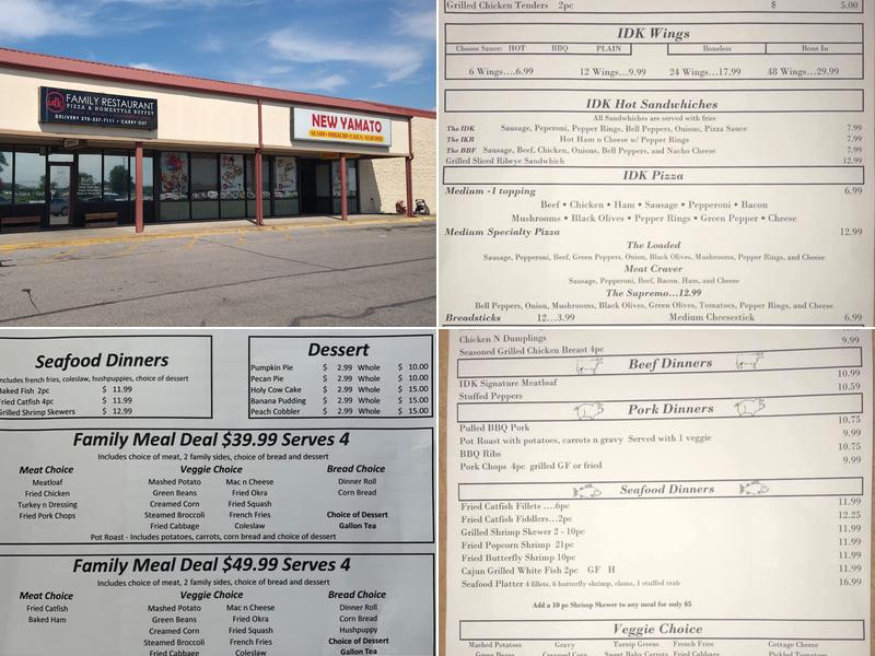 IDK Family Restaurant Menu