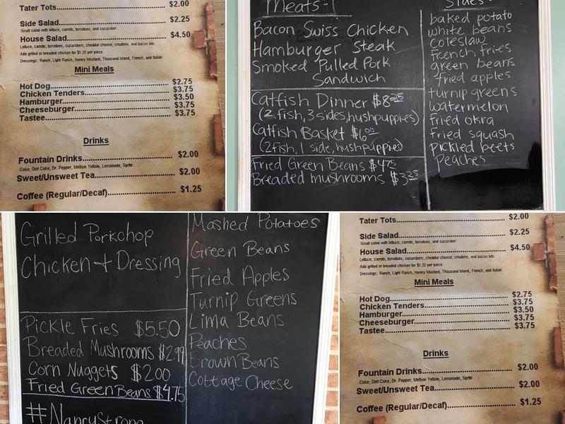 Webb's Restaurant Menu