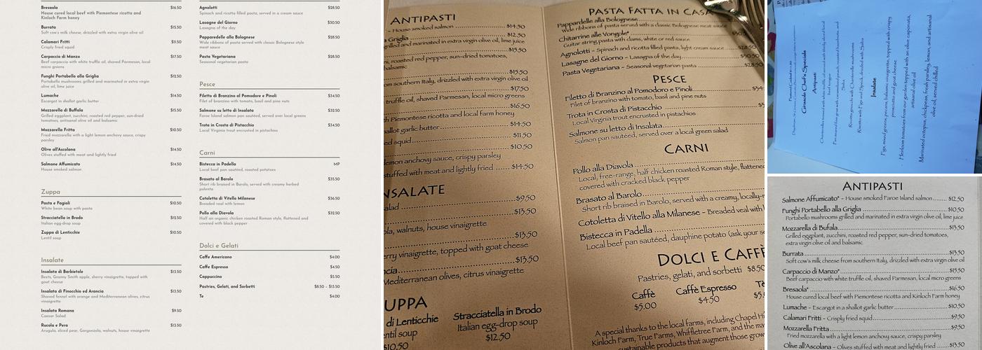 Girasole Menu