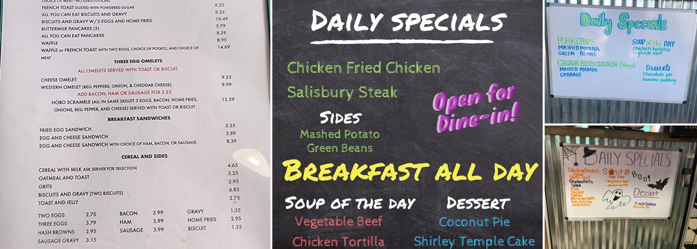 Lizzy's Diner Menu