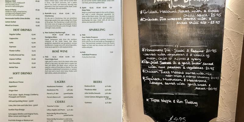 The Four Points Menu