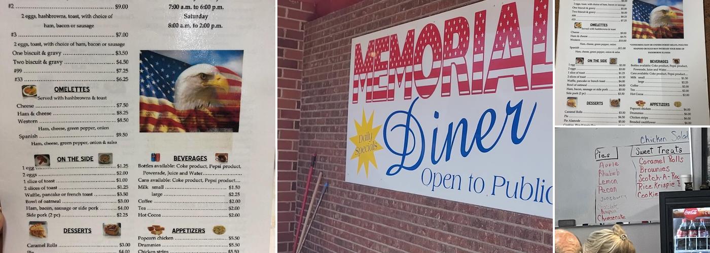Memorial Diner Menu