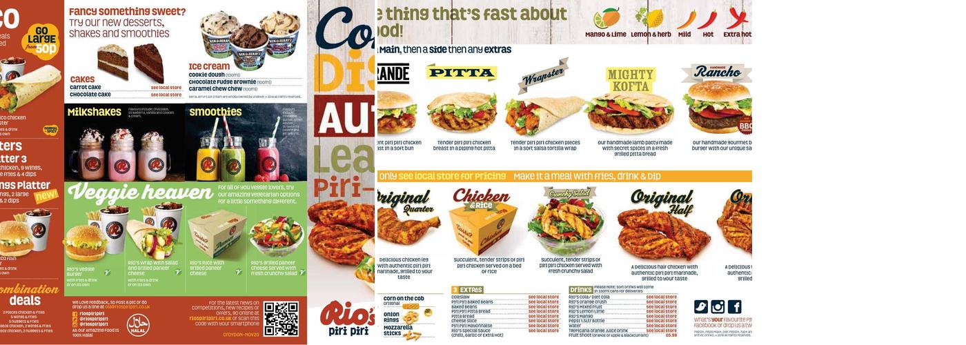 Rio’s Piri Piri Menu