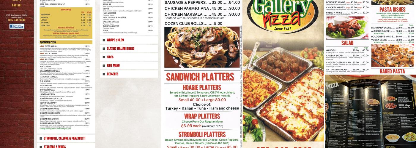 Gallery Pizza Menu