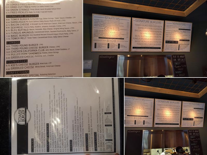 Tower Burger Co. Menu