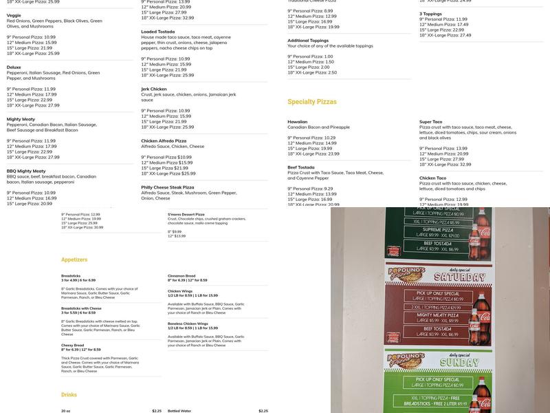 Popolino's Pizza Menu