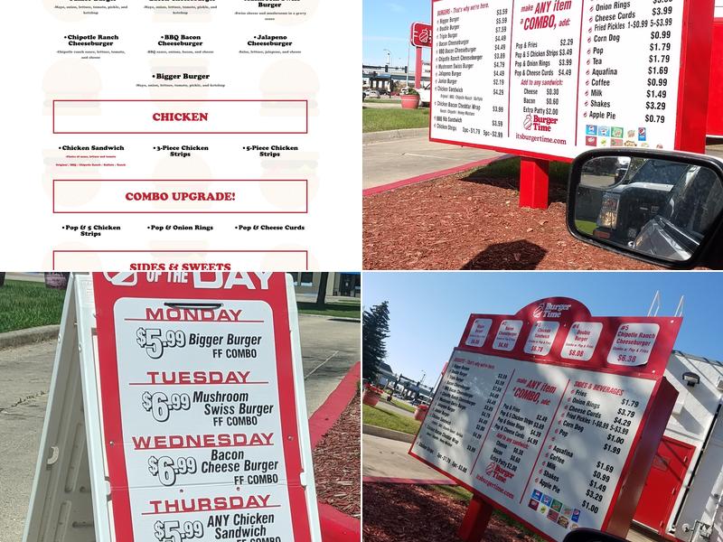 Its Burger Time Grand Forks Menu