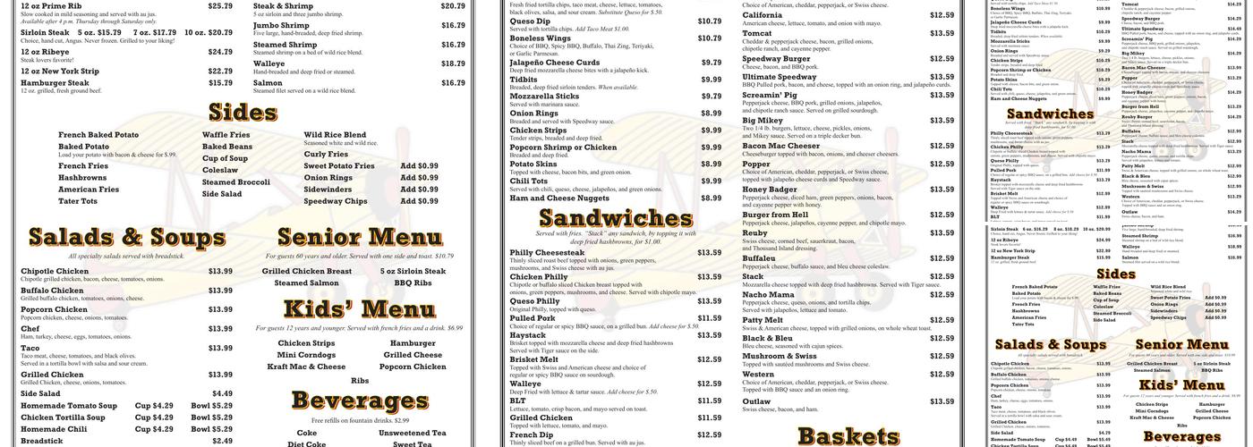 Speedway 805 Grill & Bar Menu