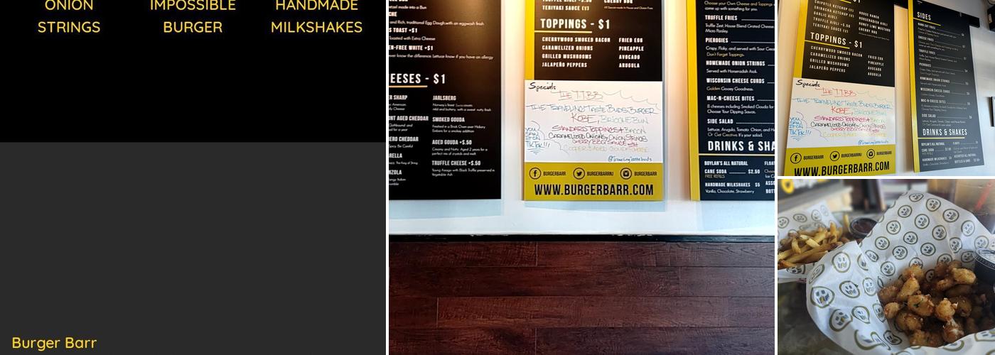 Burger Barr Menu