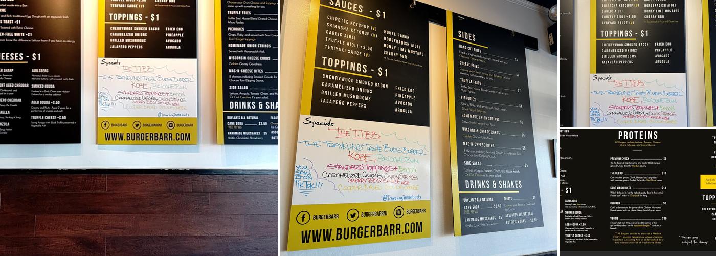 Burger Barr Menu