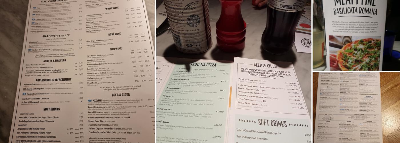 Pizza Express Menu