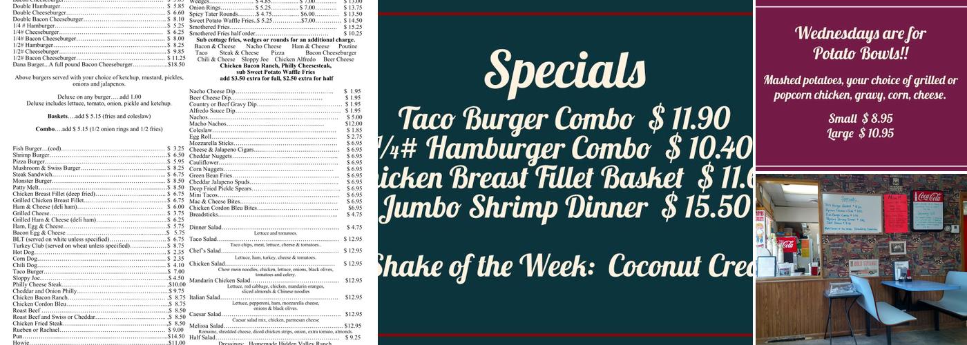Larson's Drive-Inn Menu