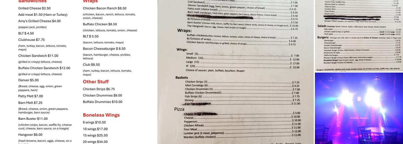 BarN & Grill Menu