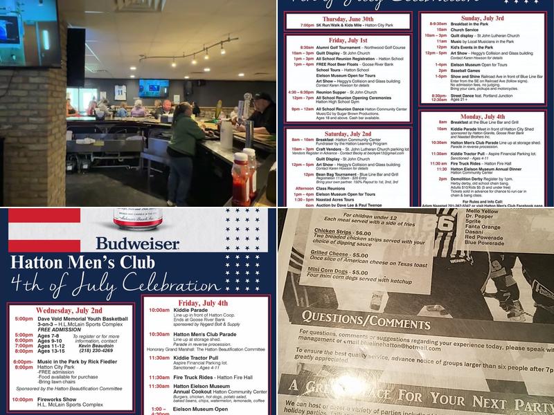 Blue Line Bar and Grill Menu