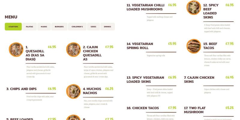 Rojin Mexican Menu