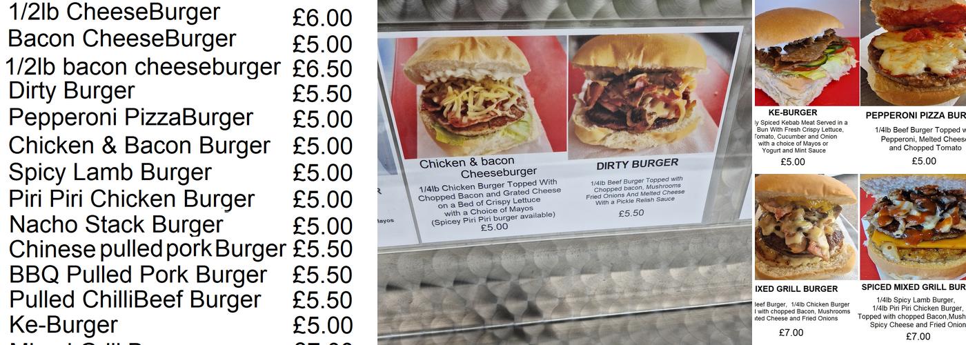 Five star burger bar Menu