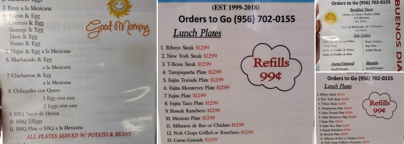 Irene's Mexican Restaurant Menu