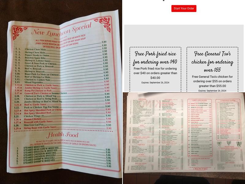 Peking Restaurant Menu
