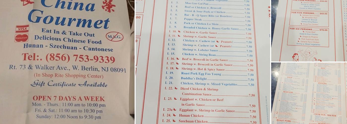 China Gourmet Menu