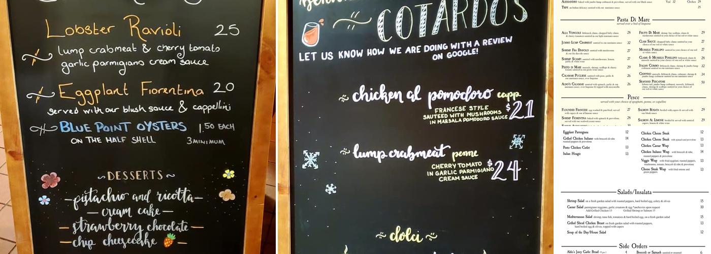 Cotardo's Ristorante Italiano Menu