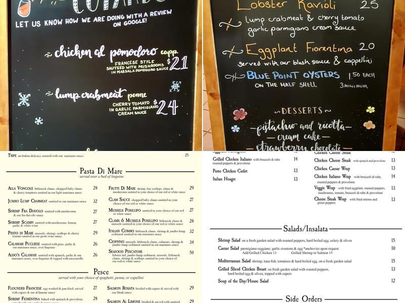 Cotardo's Ristorante Italiano Menu