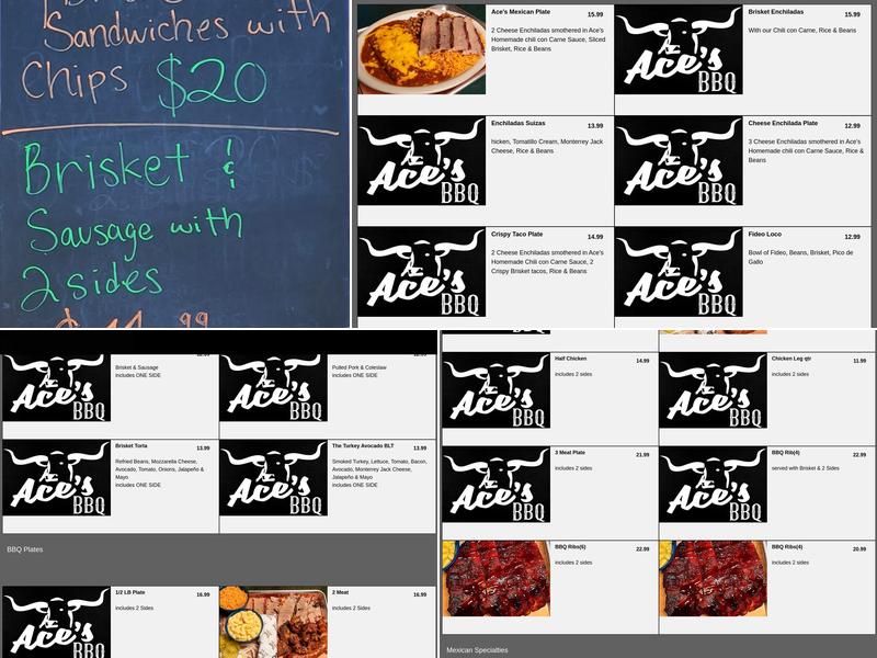 Ace's BBQ Menu