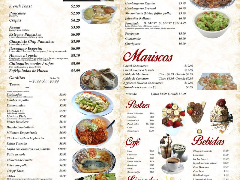Tony CAFE Menu