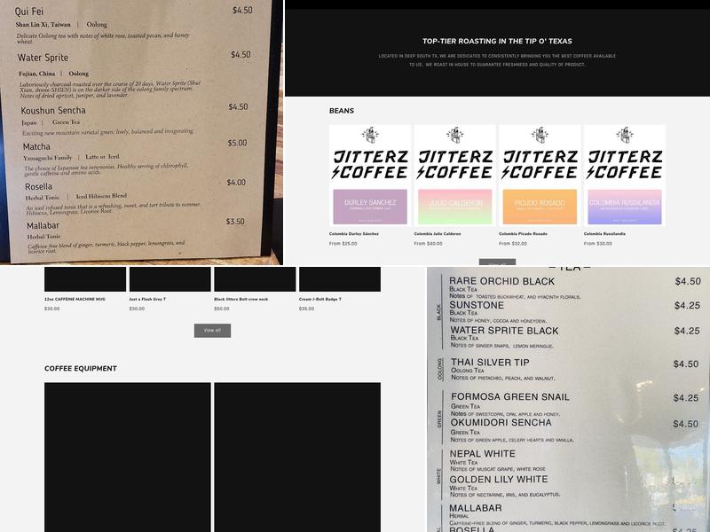 Jitterz Coffee Menu
