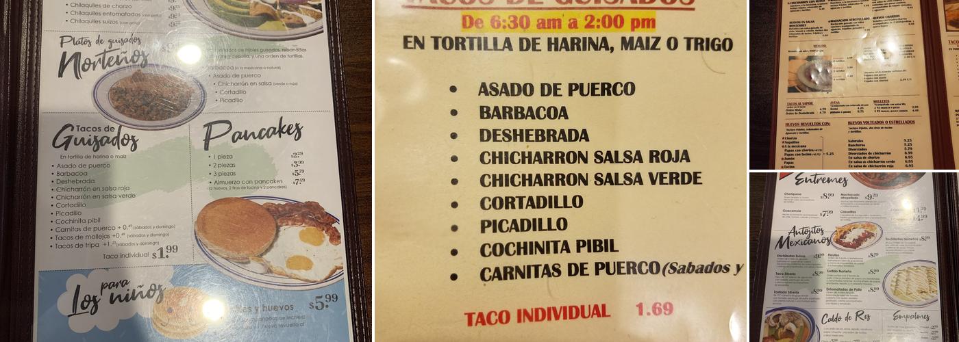 Tacos La Silla Menu