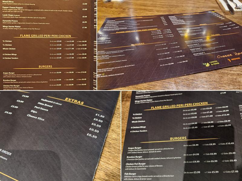 Bronkos Restaurant Menu