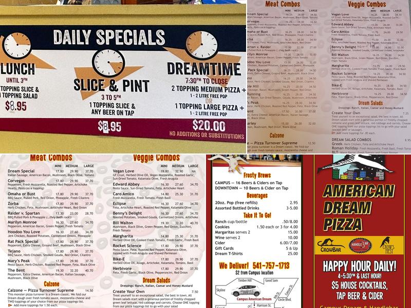 American Dream Pizza Downtown Menu