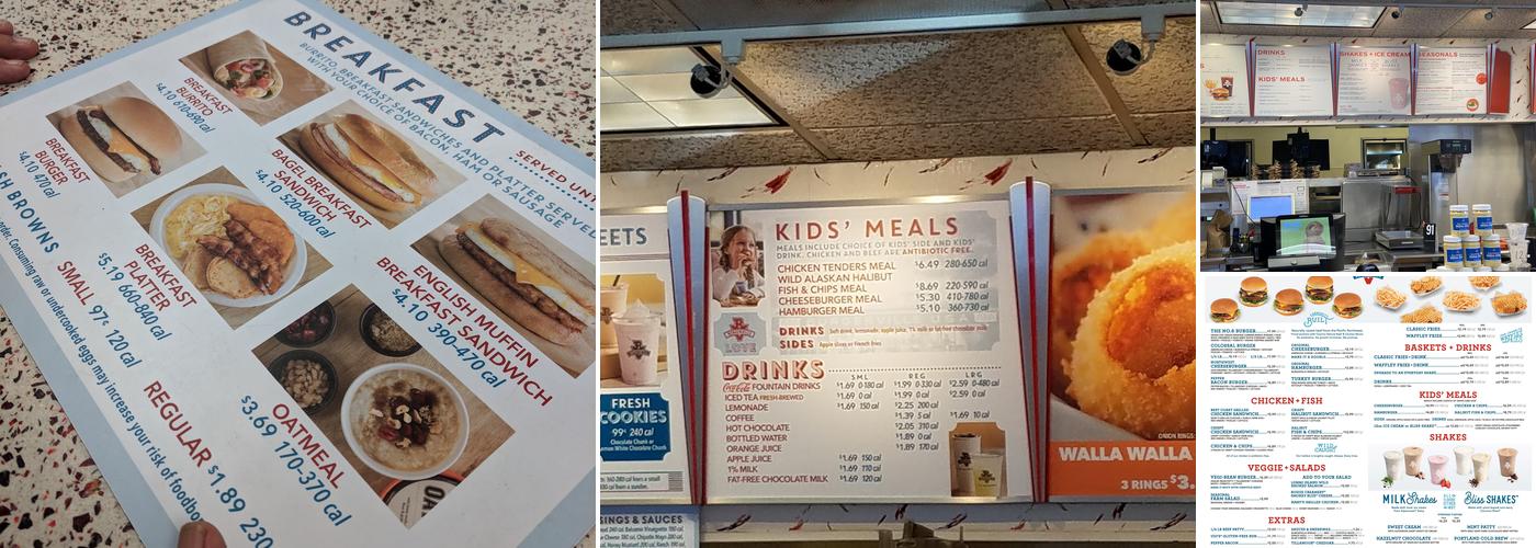 Burgerville Menu