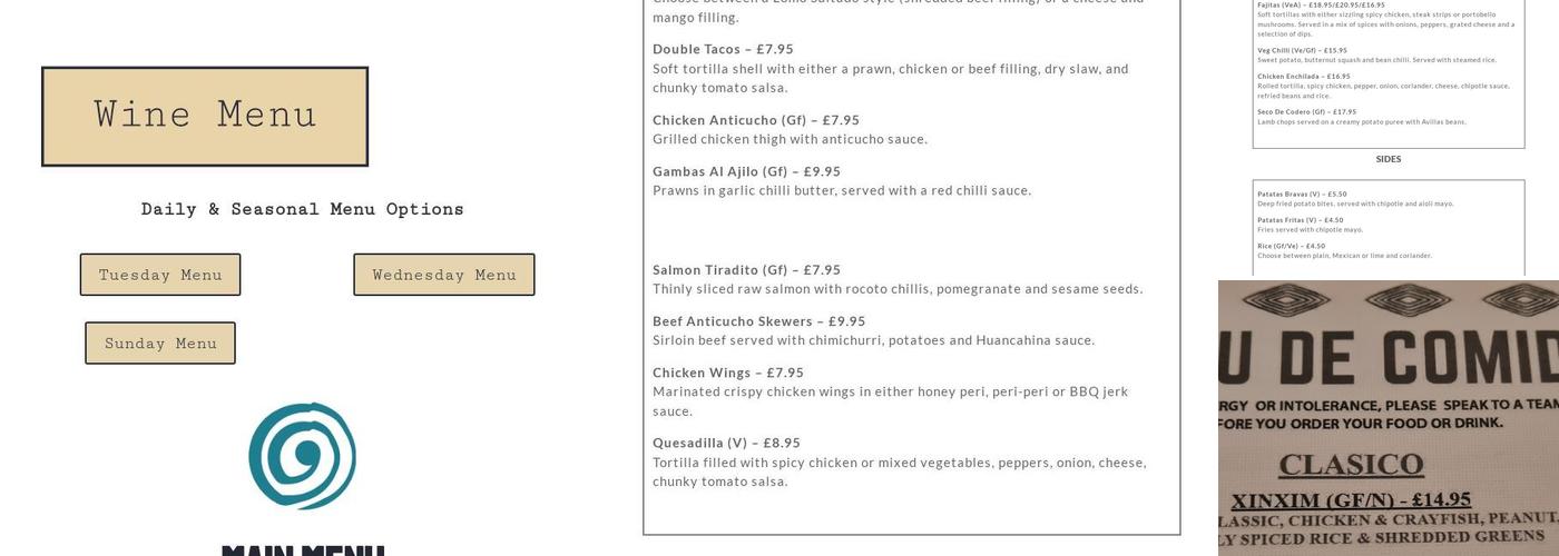Tamalada - Latin American Kitchen Menu