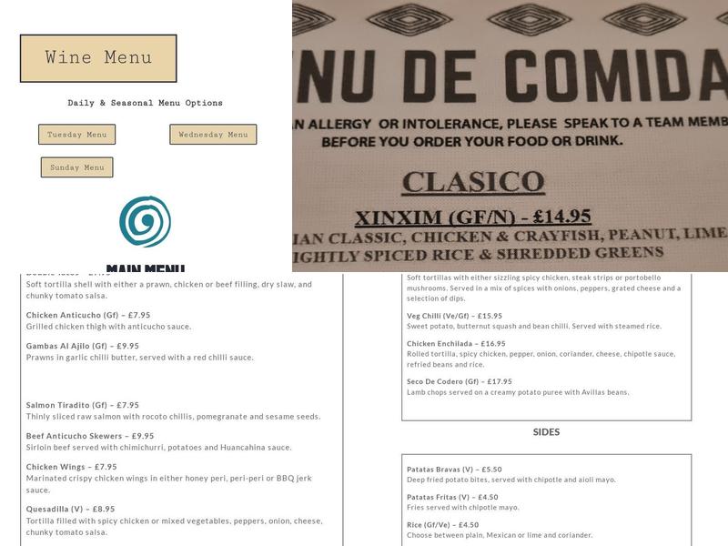 Tamalada - Latin American Kitchen Menu