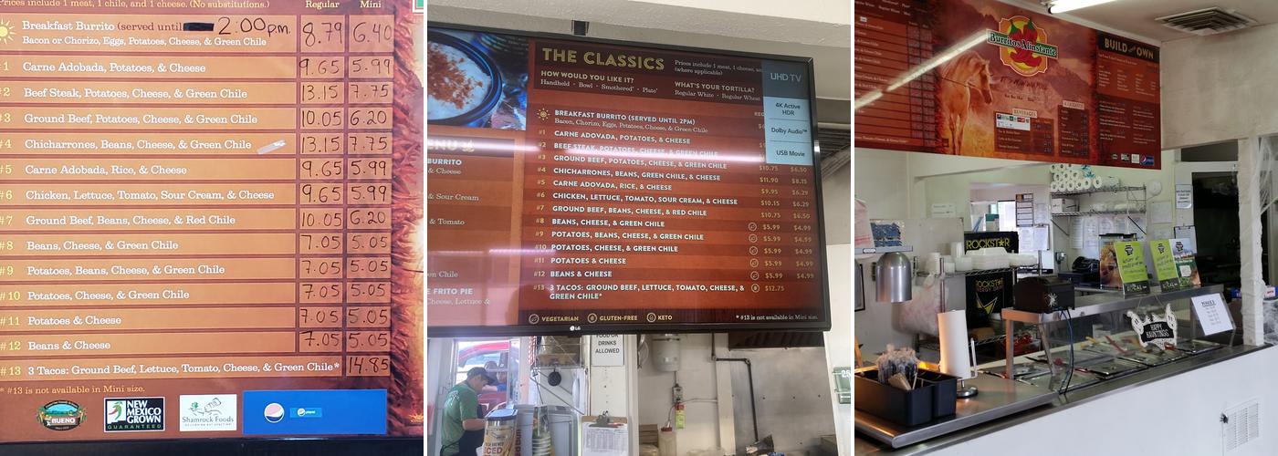 Burritos Alinstante Menu