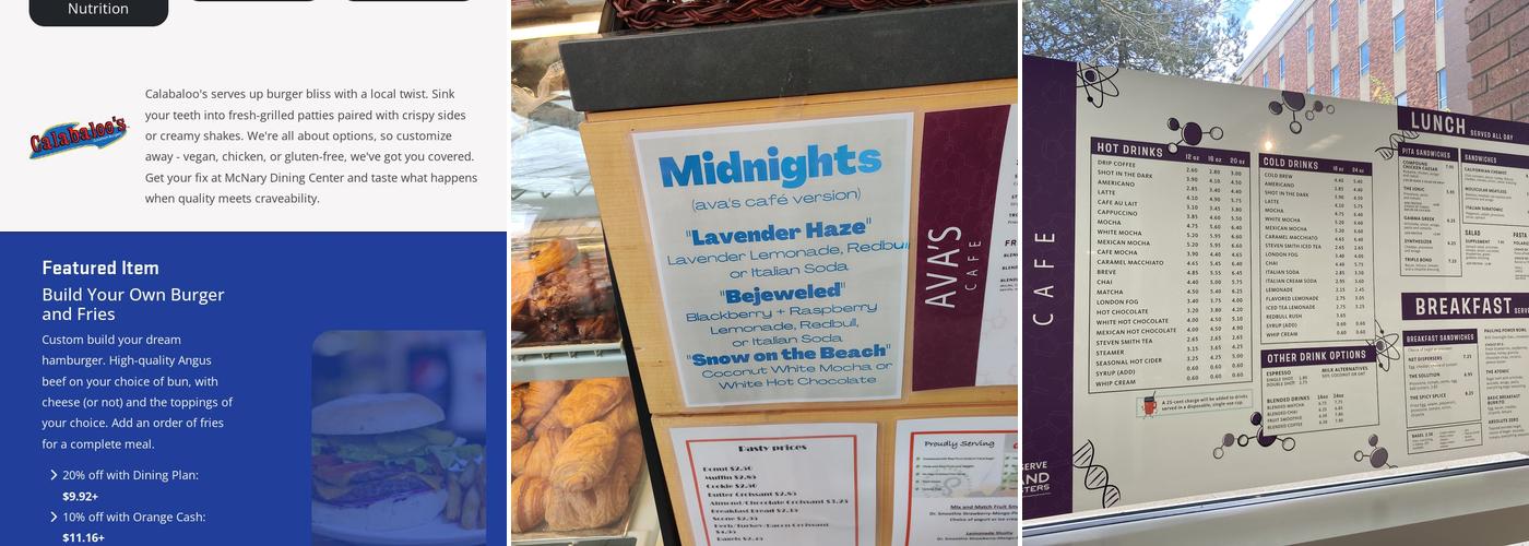 Ava's Cafe Menu