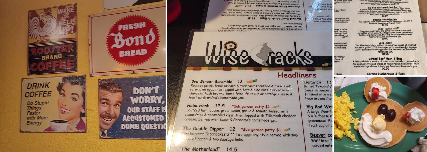 WiseCracks Cafe Menu