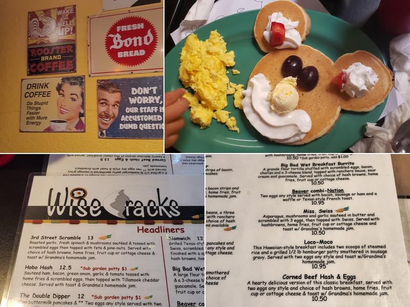 WiseCracks Cafe Menu