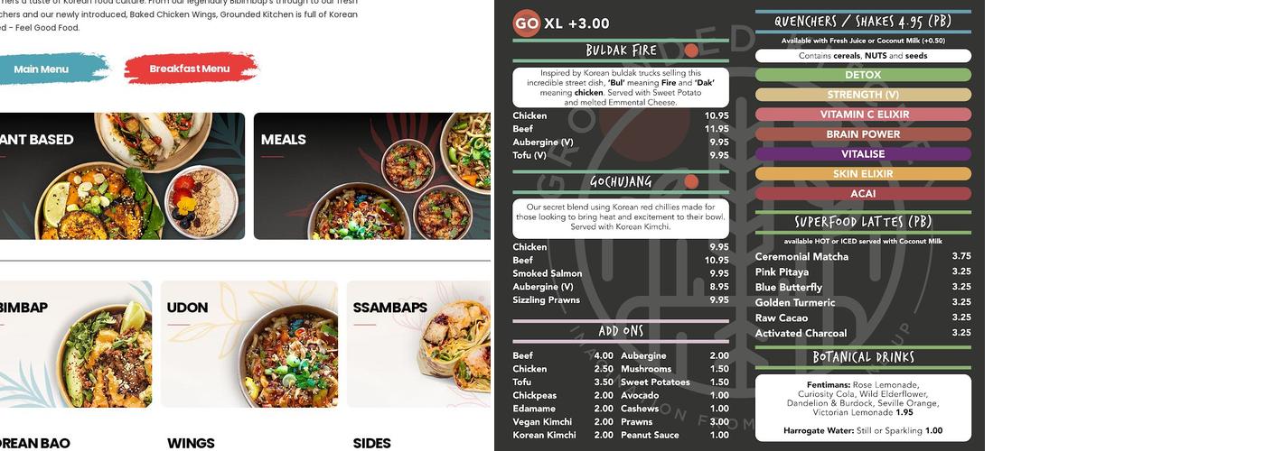 Grounded Kitchen Menu