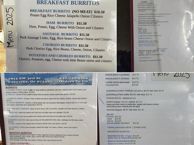 Burrito Heaven Menu