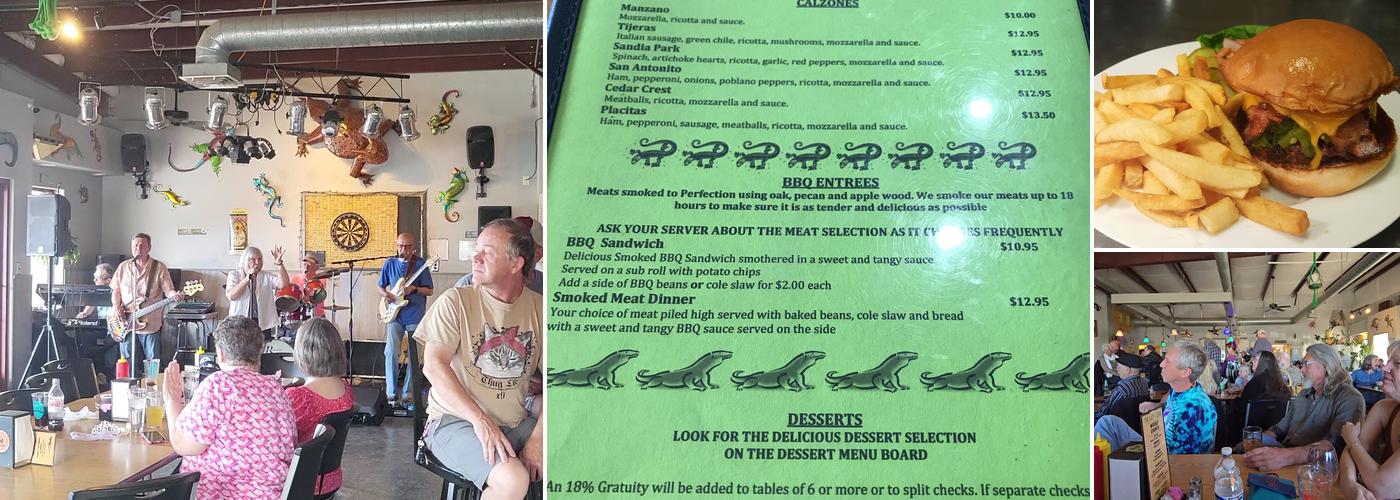 Lazy Lizard Grill Menu