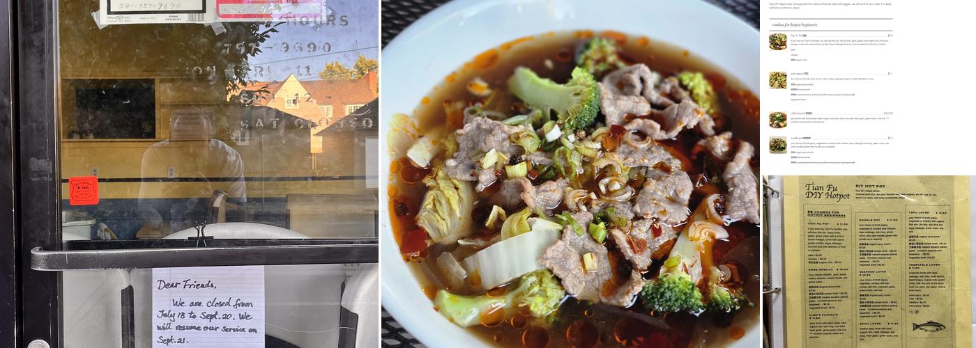 Tian Fu Noodle / DIY Hotpot Menu