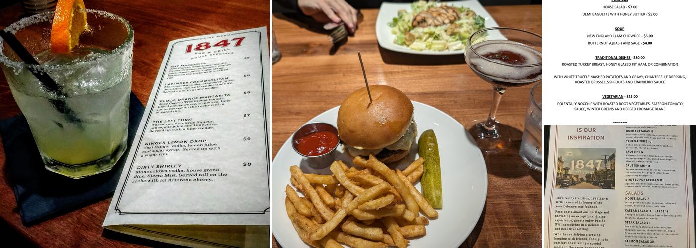 1847 Bar & Grill Menu