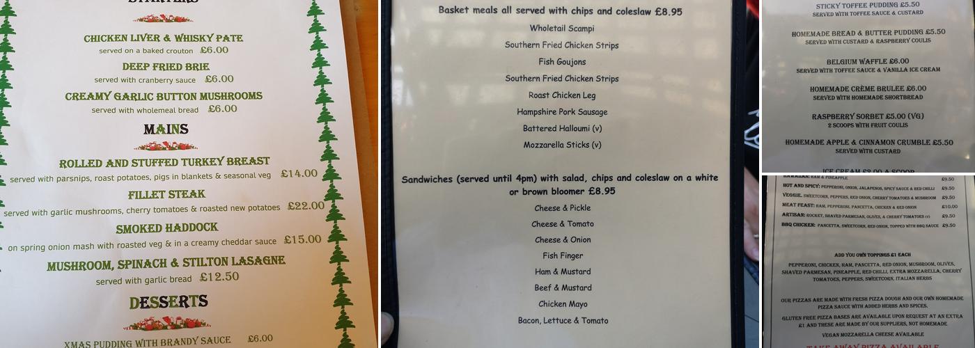 The Chairmakers Menu