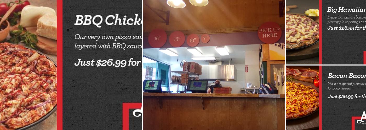 Abby's Legendary Pizza Menu