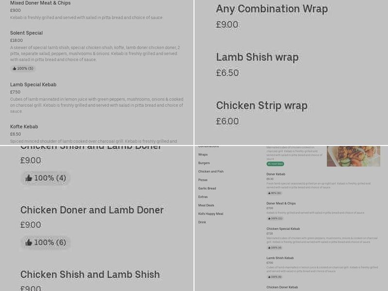 Solent Grill Restaurant Menu