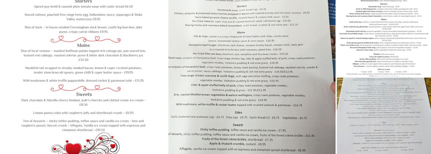 The Bush Inn Menu