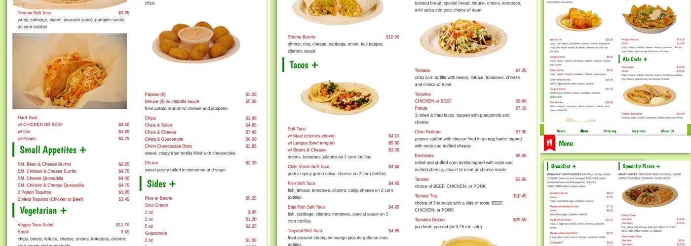 Burrito Amigos Menu
