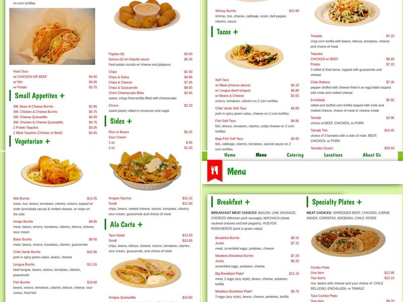 Burrito Amigos Menu