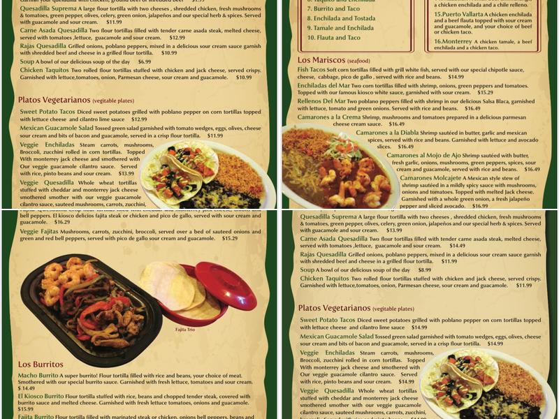 El Kiosco Menu